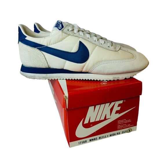 Vtg 1984 Nike LADY OCEANA Reflex Retro Womens Sneakers Blue White Box‎ Size 9 - Picture 1 of 10